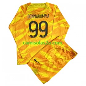 Camisolas de futebol Paris Saint-Germain DONNARUMMA 99 Guarda Redes Criança Equipamento Alternativa 2023/24 Manga Comprida